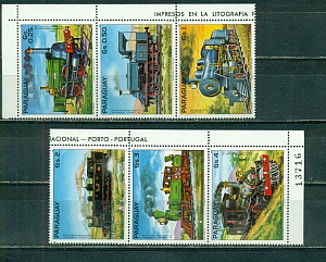 Парагвай 1983, Паровозы, 6 марок 